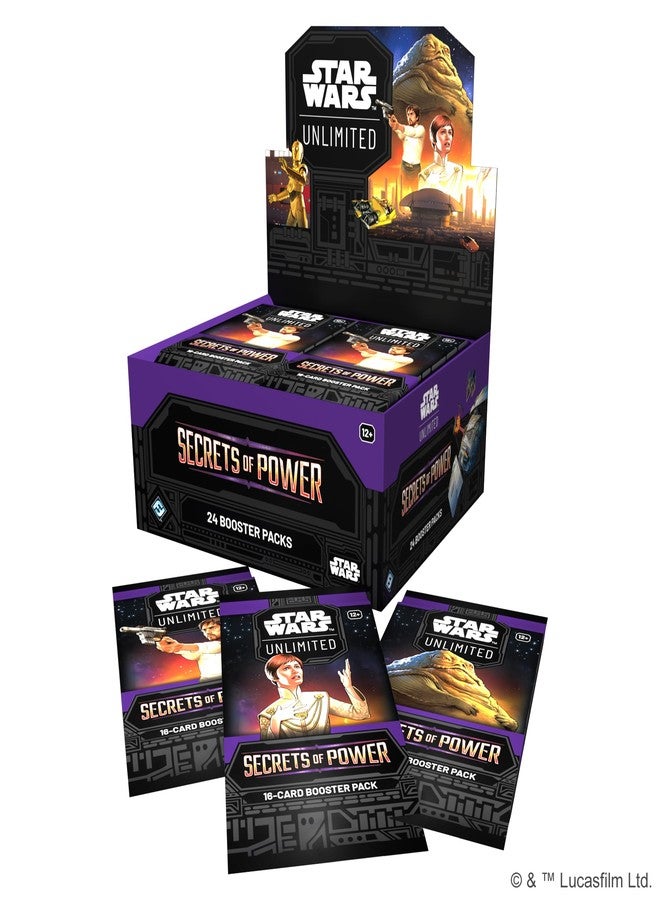 أسمودي عرض معززات لعبة Asmodee Star Wars: Unlimited TCG Secrets of Power - 24 عبوة معززة تحتوي على بطاقات نادرة، وبطاقات لامعة، وبطاقات قادة، وبطاقات رموز، للأعمار من 12 سنة فما فوق، لاعبين أو أكثر، مدة اللعب 20 دقيقة - Image 2